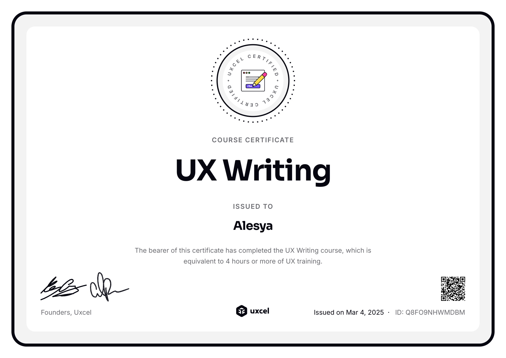 UX Writing Certificate